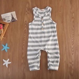 Unisex Stripped Razorback Romper